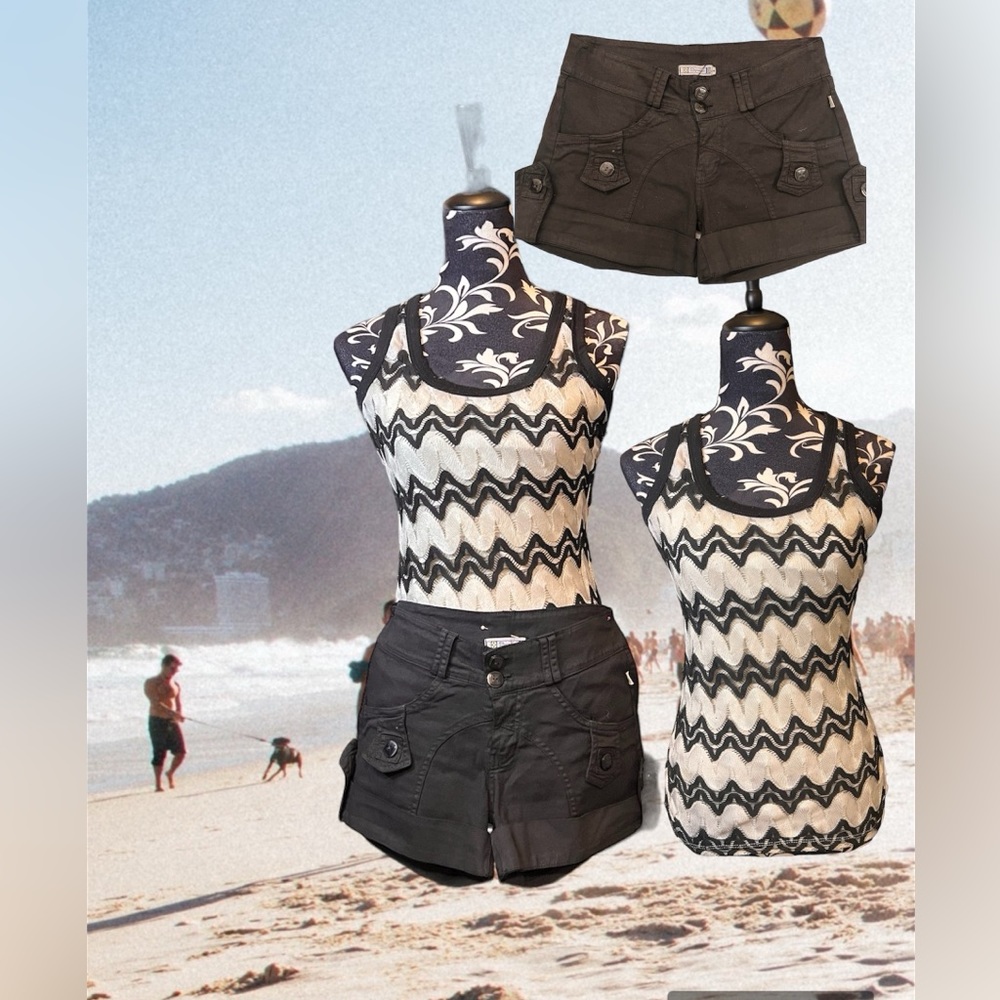 summer shorts and blouse set